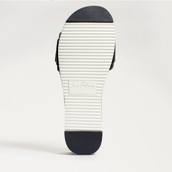 Sam Edelman Black Sandal Slide Ariane Marble Buckle Leather Platform Size 6.5 - Picture 2 of 16